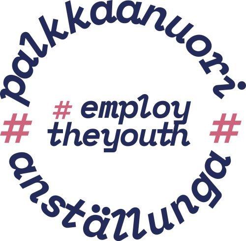 Logo anställunga palkkaanuori employ the youth
